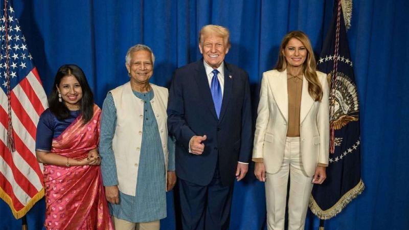 ট্রাম্পের সংবর্ধনায় ড. ইউনূস ও তার কন্যা